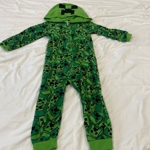 Minecraft fleece footless zip up pajama